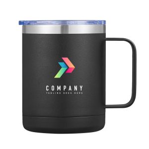 12oz Stainless Steel Personalized Mug with Handle-Black