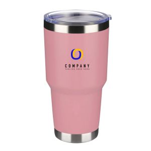 30oz Stainless Steel Vacuum Tumbler With Lids-Pink
