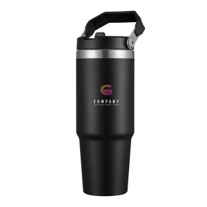 30oz Double Wall Stainless Steel Tumbler with handle-Black