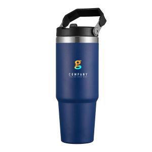 30oz Double Wall Stainless Steel Tumbler with handle-Dark Blue
