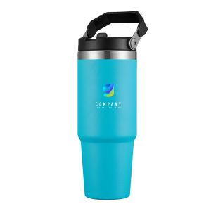 30oz Double Wall Stainless Steel Tumbler with handle-Light Blue